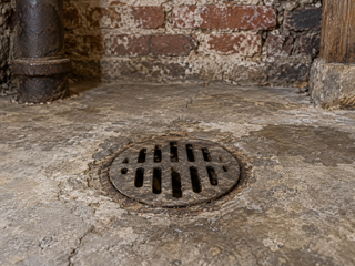 A cellar floor drain.
